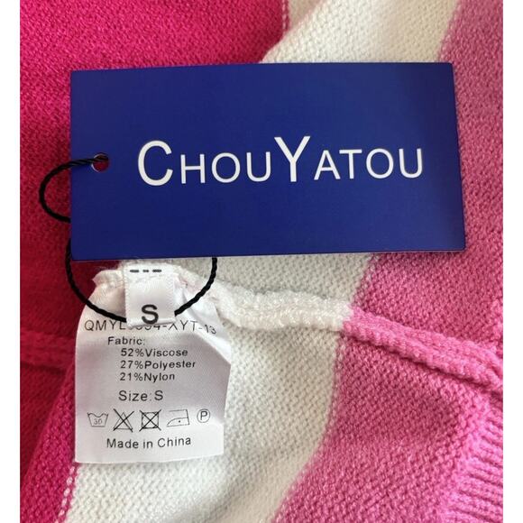 New Super Soft Long Pink Sweater with Hood, NWT Chouyatou Size Small - Picture 4 of 10